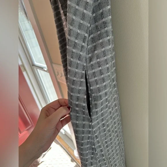 Ethereal Plaid Collared High Low sleeveless button up dress women’s size Large - Picture 6 of 12